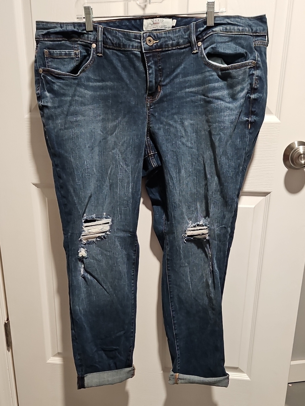 torrid Washed Blue Distressed Boyfriend Jeans